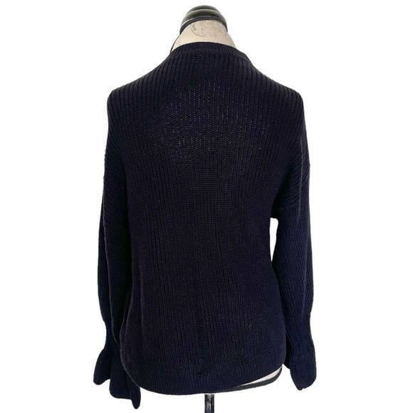 Melrose Market Womens Size Small Open Cardigan Sweater Black Bell Sleeve Knit - Picture 3 of 12